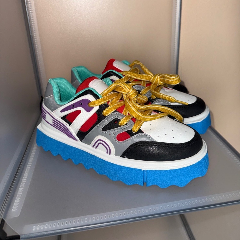 Forever Link Women's Multicolored Chunky Platform Sneakers Size 8